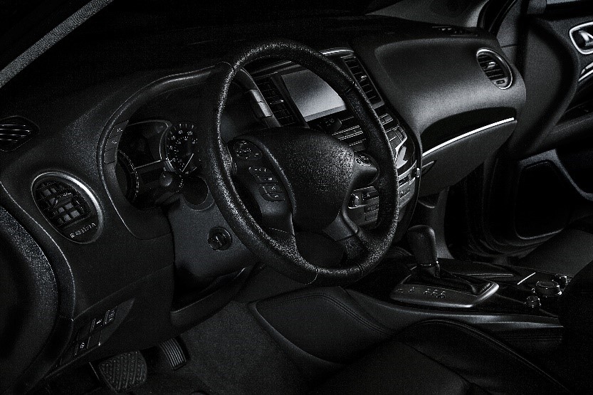 Car interiors are also showing more jet-black components